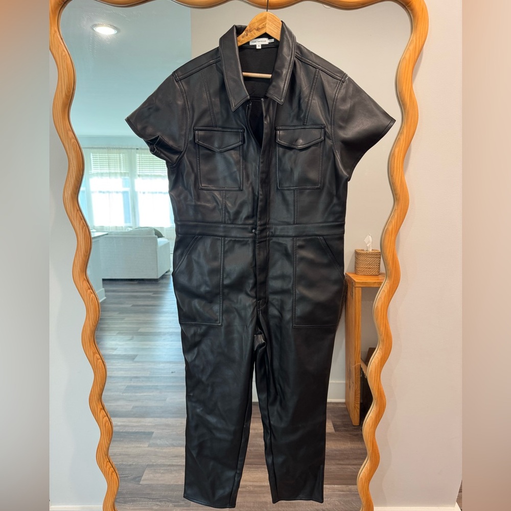 Good American soft pleather jumpsuit coverall / size 5 (like xl/xxl)